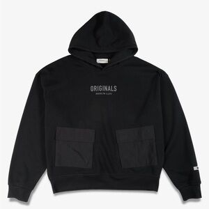 Originals Brooklyn Cloth Nylon Cargo Pocket Black Hoodie size Large.